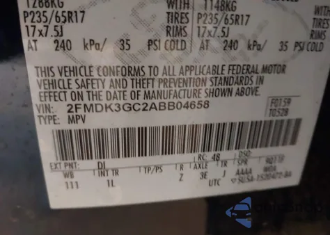 2010 Ford Edge Se from USA, damaged, VIN 2FMDK3GC2ABB04658